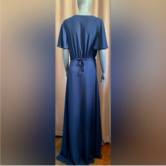 Show Me Your MuMu Large Sophia Wrap Maxi Dress Navy EUC - Picture 3 of 9